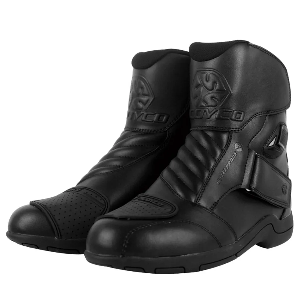 SCOYCO MBT011W Moto Racing Leather Motorcycle Waterproof Boots Shoes Motorbike Short Riding Sports Road SPEED Professional Botas riding tribe motorcycle waterproof boots pu leather rain botas racing professional speed racing botte motorcross motorbike boots