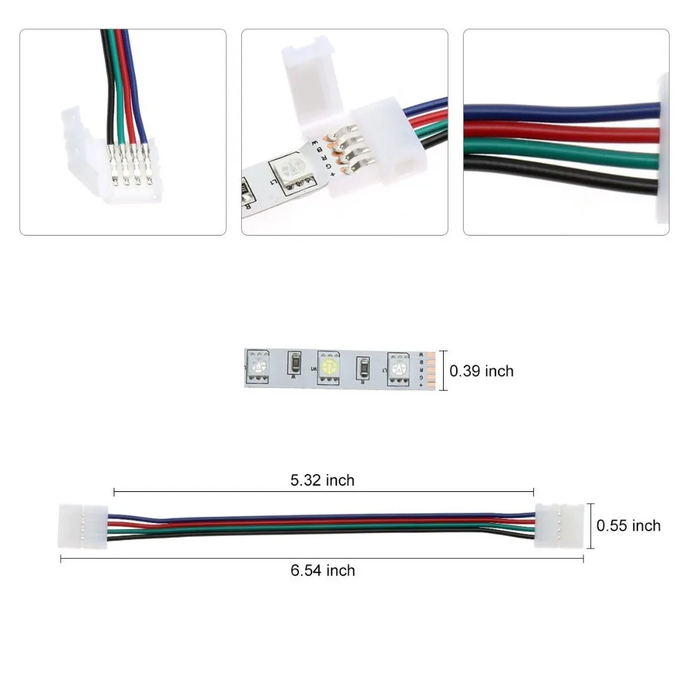 СВЕТОДИОДНАЯ лента SMD 2835 3528 5050 5 шт. аксессуары для сварки без света 2 контакта 4 8 мм