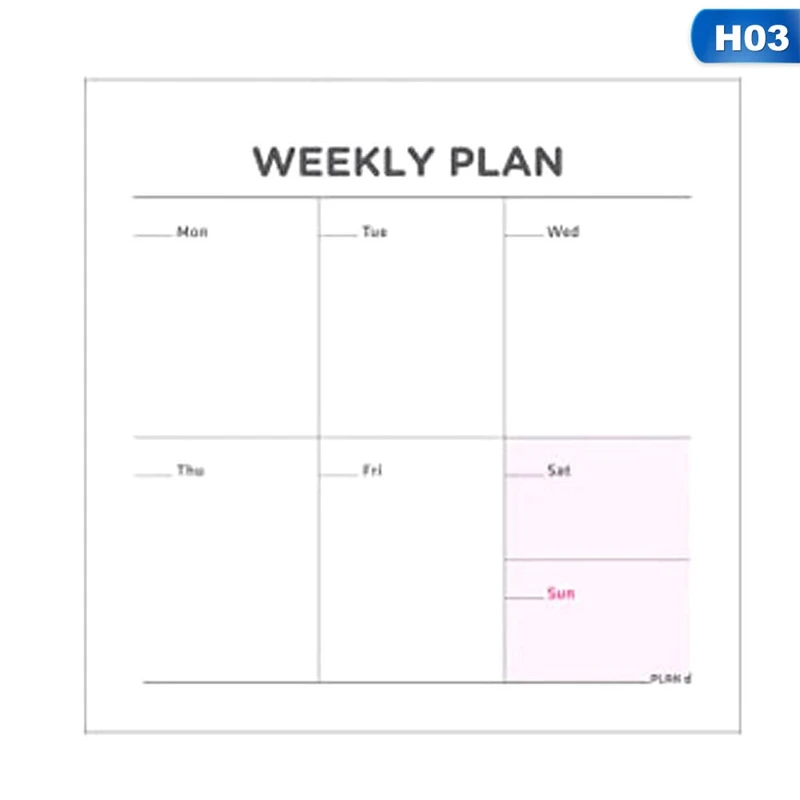 Ежедневный Еженедельный ежемесячный дневник планировщик наклейки планировочные планшеты, чтобы сделать список контрольный лист блокнот бумажный офис - Цвет: H03