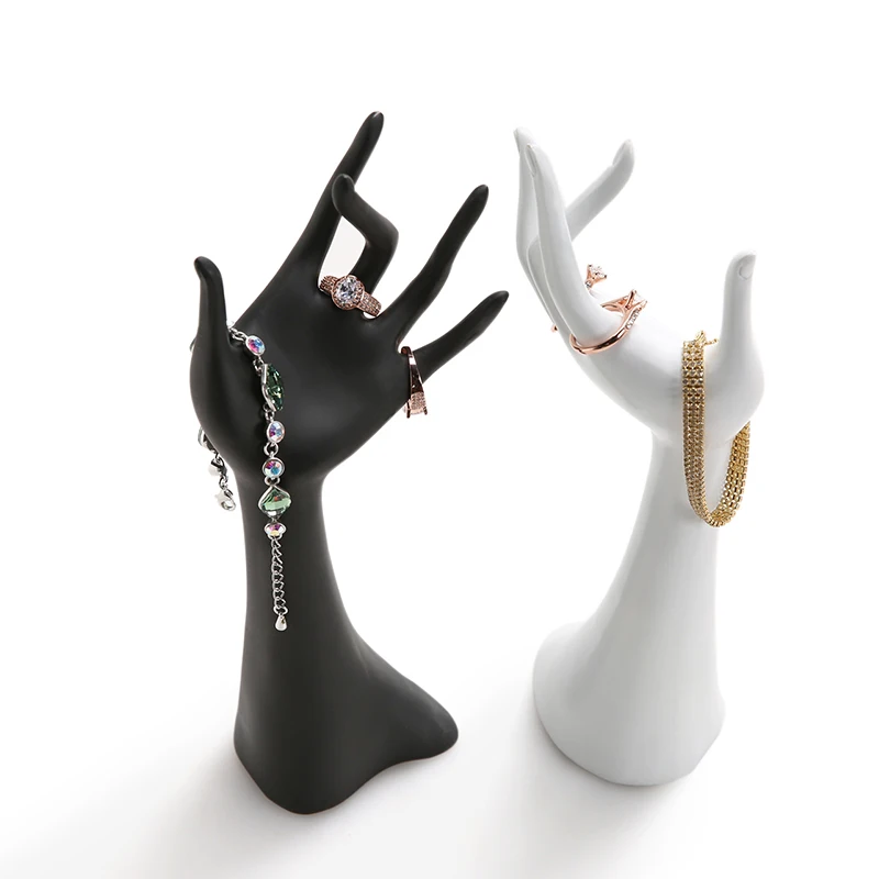  ANFEI New Resin Material Product Hand Shape Jewelry Display Stand For Ring Showcase Pendant Necklac