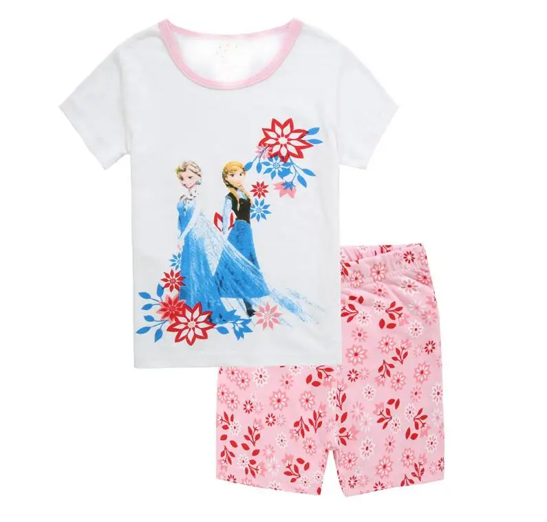 

New Summer Kids Clothes Nightwear Baby Girls Clothing Short Sleeve Costume Cotton Pajamas Children Smile Sleepwear Pyjamas X202