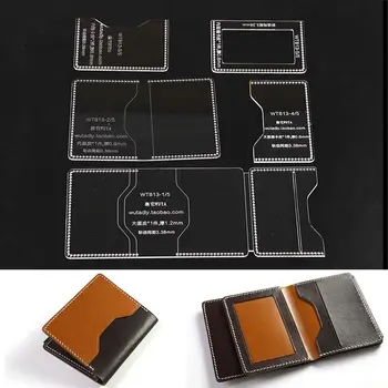 

WUTA 813 Original Design Short Wallet Template Pattern Set Clear Acrylic Model Leathercraft Cutting Tools for DIY Making Purse