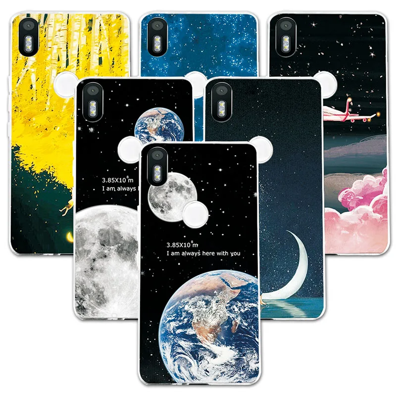 

Phone Case For BQ Aquaris X5 Plus Soft Silicone Back Cover For BQ X5 Plus X5Plus Space Stars Fantasy Art Print Couple Style Case