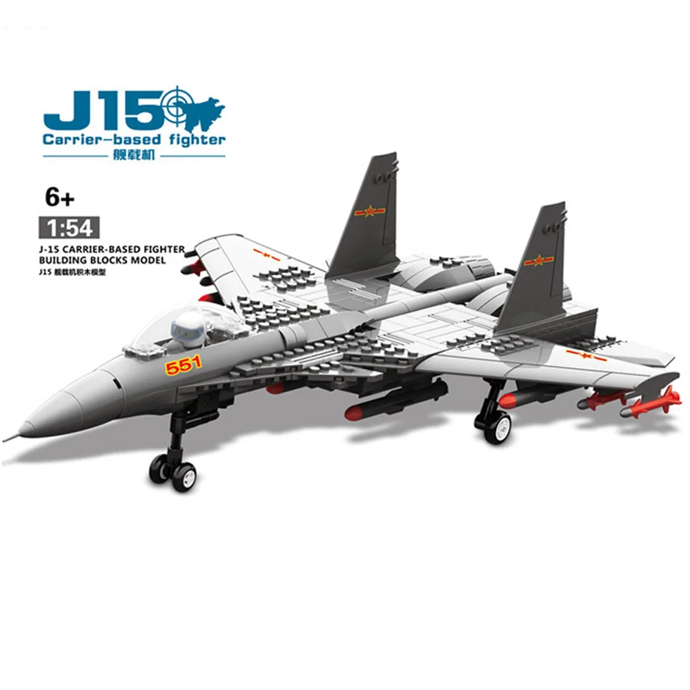 

Military Series J15 Carrier-based Fighter Building Blocks Compatible With Brand Creative DIY Toys With Figures Kids Toys Gift