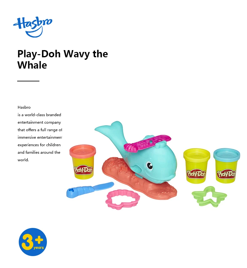 Hasbro Play-Doh развивающие игрушки волнистый КИТ морские игрушки для животных Play Doh DIY дошкольные творческие игрушки для детей