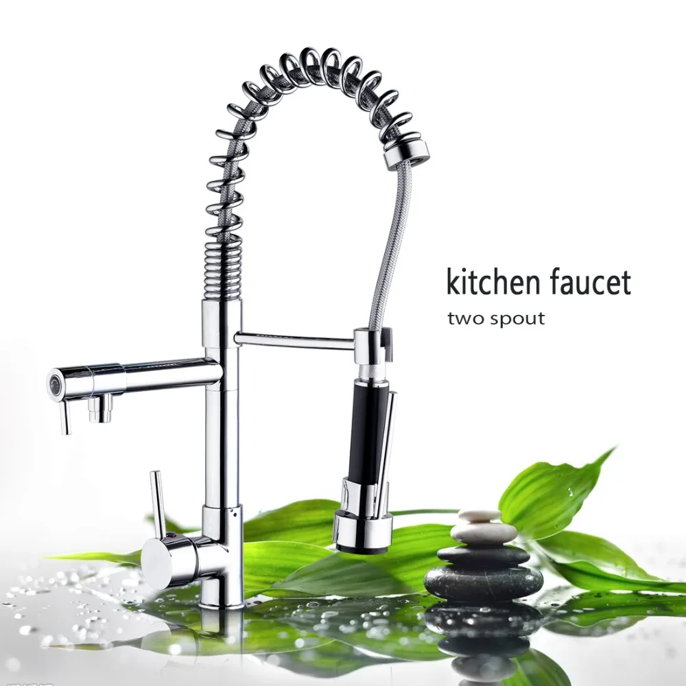 

US Special in Design Kitchen Faucet Chrome Polished Single Handle Pull Down Hot Cold Water Mixer Desirable Kitchen Faucet