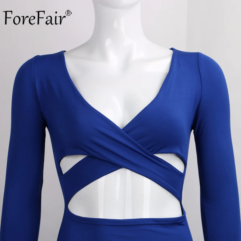 ForeFair с длинным рукавом Bodycon Midi Бандажное платье для женщин хлопок эластичные элегантные сексуальные платья белый черный красный Женское зимнее платье