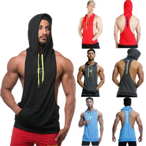 

Men Stringer Bodybuilding Fitness Muscle Workout Hoodies