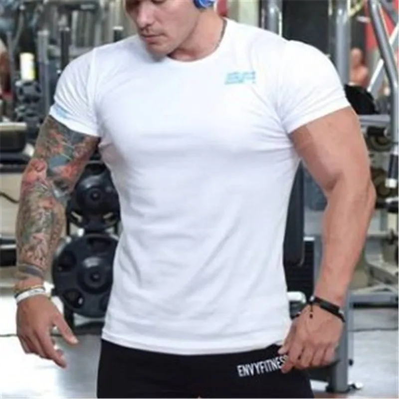 

2019 new hot casual fashion autumn spring summer sports short sleeve fitness men with round collar T-shirt m-xxl