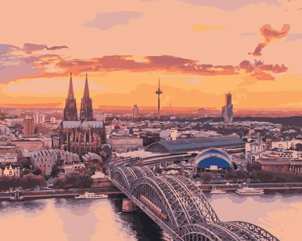 MaHuaf-j617 Eurasia Institute Berlin coloring by numbers on canvas paint by numbers kit on canvas wall pictures home decor 
