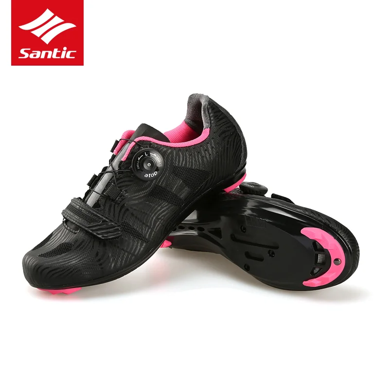 

Santic Women Cycling Shoes PRO Self-Locking Road Bike Shoes Sapatilha Ciclismo Breathable Wear-Resisting TPU Bicycle Sneakers