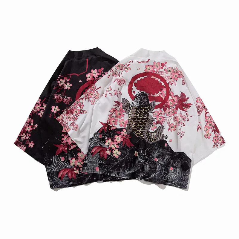 Samurai Crane Japanese Style Kimono Haori Men Women Cardigan Chinese Dragon Traditional Japanese Clothing Asian Clothes