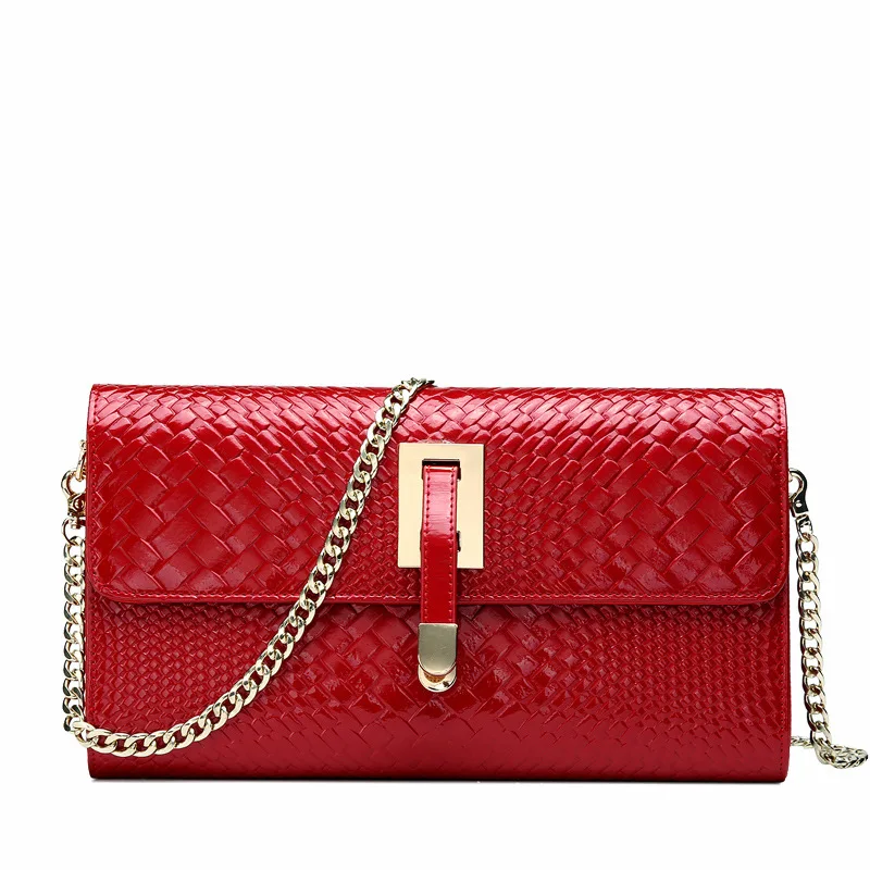

European and American leather women's bag fashion chain shoulder dinner bag oblique cross handbag