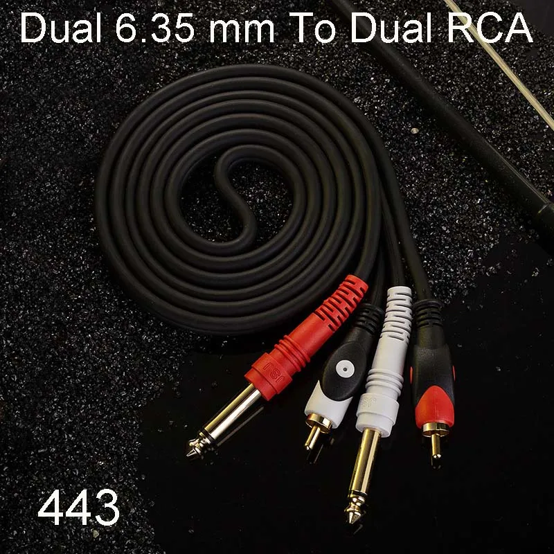 

Dual 6.35 mm 2*6.5mm 1/4'' Mono TS Male To Double 2 RCA Male Audio Extension Cable for Mixer Amplifier 0.5M-30M