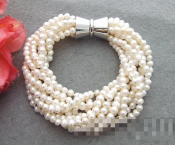 

FREE SHIPPING>>>@@ 0587 9Strads White Round Pearl Bracelet