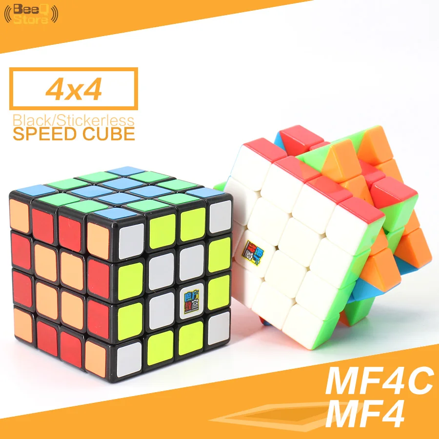 

Mofangjiaoshi MF4 MF 4x4 Magic Cube For Beginer Speed Cube Puzzle Professional Magico Cubo Black Stickerless Educational Toy Kid