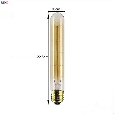 IWHD ампулы Винтаж лампы накаливания Ретро лампа E27 T185 t10 t225 T30 лампочка эдисона лампа украшение дома