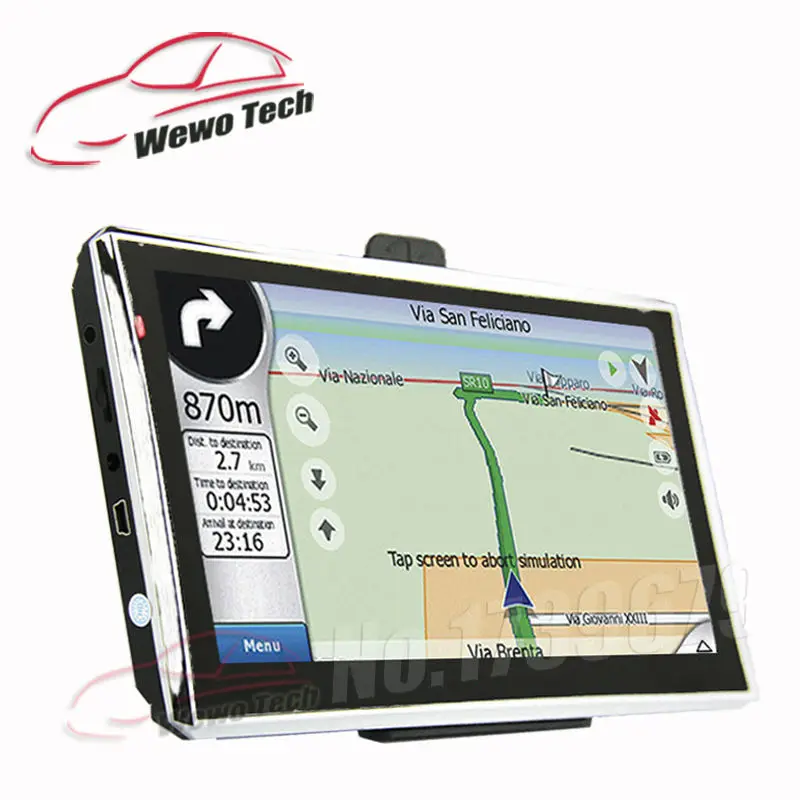 7 inch HD Car Navigator  128MB 4GB Wince6.0 800MHZ 2015 Map Russia/Belarus/Spain/ Europe/USA+Canada/Israel Gps Navigation