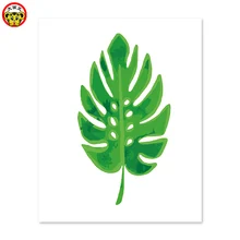 Домашний декор, картина маслом, зеленый лист, простая детская Базовая живопись, тренировочные картины по номерам на дереве