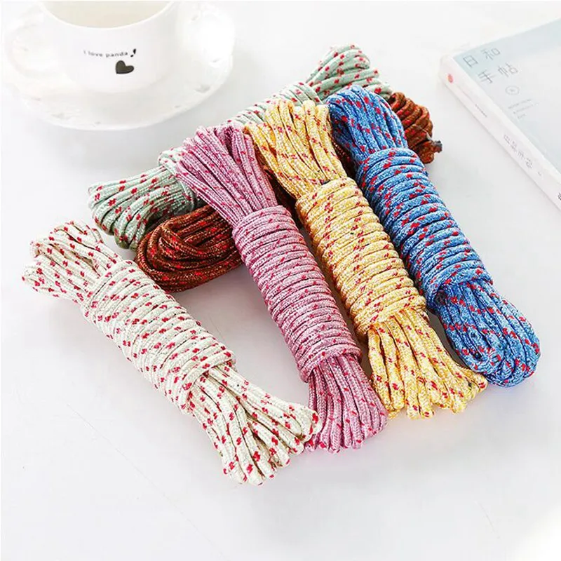 10M Laundry Hanging Rope Nylon Slip Windproof Clothesline Outdoor Drying Clothes Line Clotheslines 4
