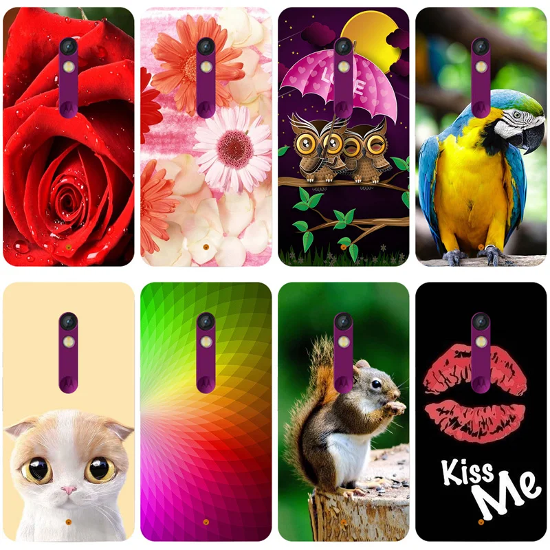 

photo designs Case for Motorola Moto X Play/X3lux/XT1561/XT1562 5.5 inch Flower Dog Cat Bear Soft Silicone Back Cover Case