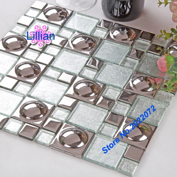 Online get cheap discount glass tile kitchen backsplash ... Diseño Backsplash Silver