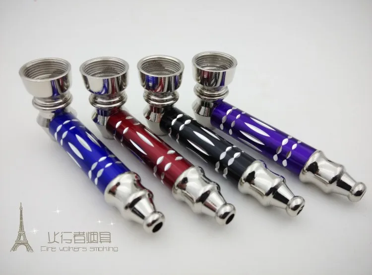metal smoking pipe mini weed Portable tobacco Weed Pipes 4colors gift
