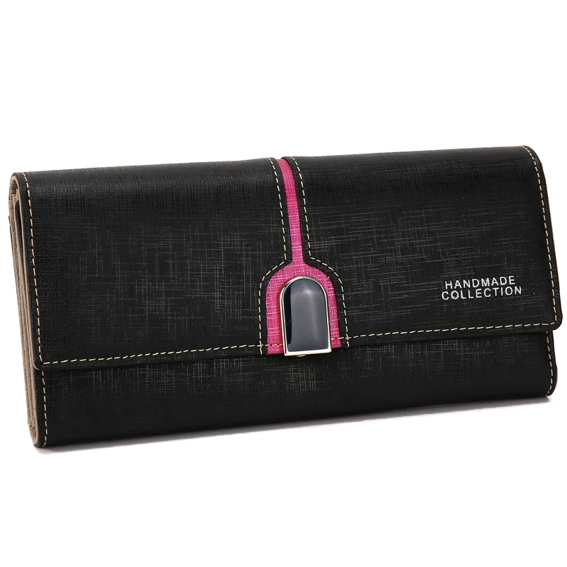 

2016 New Arrival Famous Brand Elegant Design 100% Cowhide Multi-function Long Clutches Wallets Women Card Wallets Female Purses