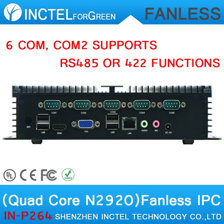 

2015 new arrival best industrial fanless computer with Quad Core N2930 1.83Ghz 6 RS232 4G RAM Onboard 2 Intel I210 Gigabit LAN