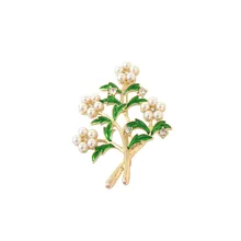 2019 SANSUMMER Pearl Leaf Trendy Women Jewelry Feautiful Popular Classic Zinc Alloy Exquisite Brooch 6746 trendy rhinestoned faux pearl brooch for women