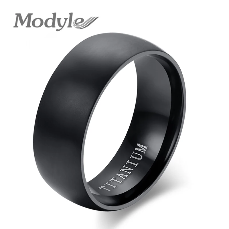 Interactie wolf Abstractie New Fashion Men's Pure Titanium Rings Black Plated 8mm Wide U.s Size 6-14  Wholesale - Rings - AliExpress