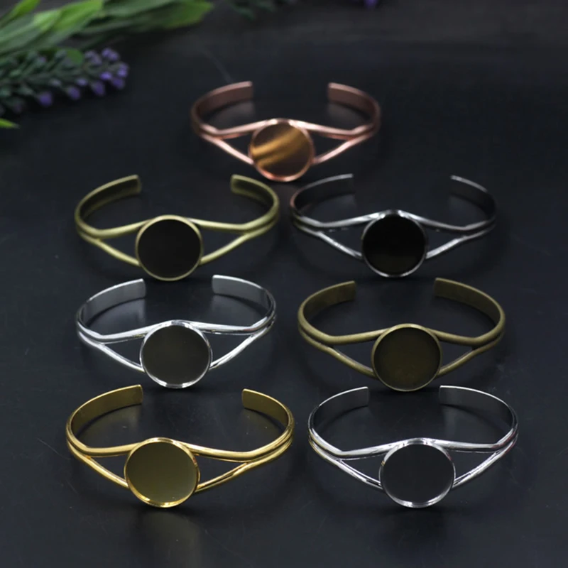 

25mm 7 Colors Plated V Shape Bangle Settings Bracelet Cabochon Base Cameo Blank Bezel Tray High Quality Accessories(08316)