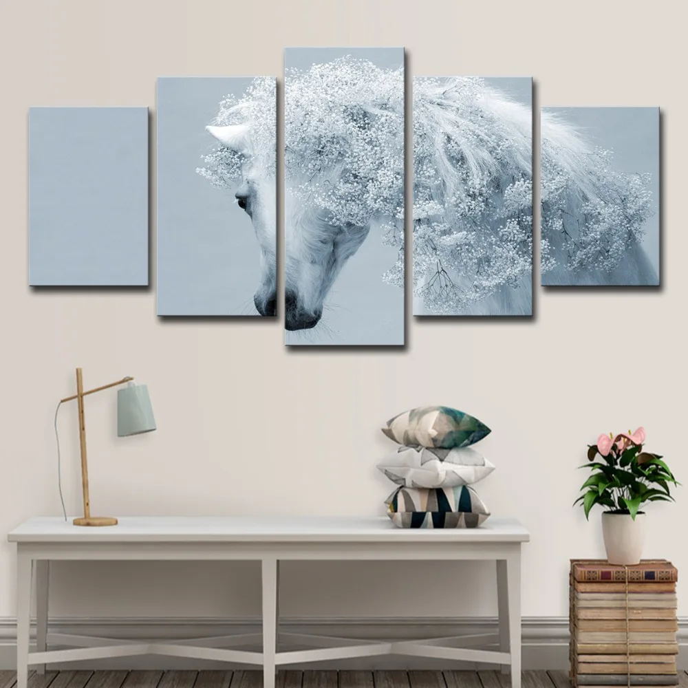 5P2315-HD Printed White Horse Art Photos Painting Canvas Print room decor print poster picture canvas Free shipping (4) 