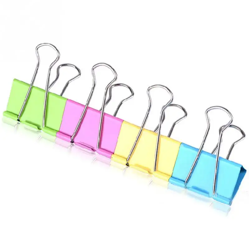 

10pcs 15mm Wonderful Useful Convenient Colorful Metal Binder Clips for School Office Supplies Random Color High Quality