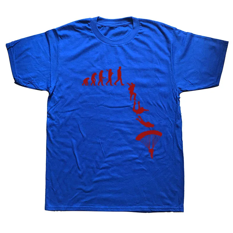 Evolution Skydiving парапланеризм Забавные футболки мужские летние хлопковые Harajuku с коротким рукавом и круглым вырезом уличная черная футболка - Цвет: BLUE