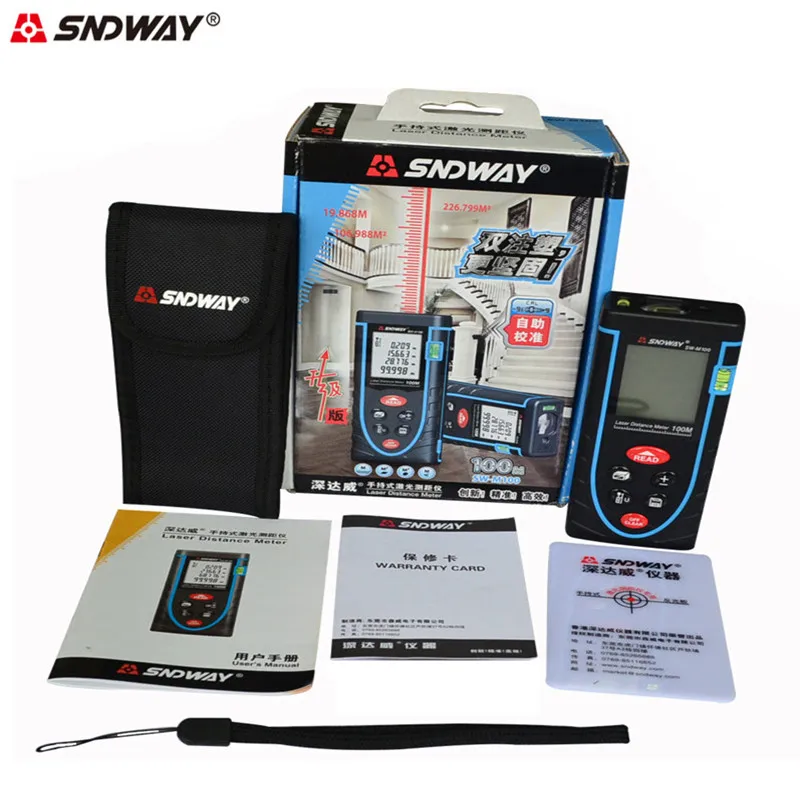 Лазерный дальномер SNDWAY 100 м цифровой измеритель расстояния рулетка