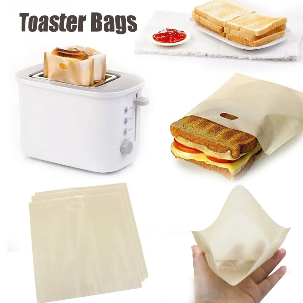 3 шт. сумка для сэндвичей с сыром на гриле, легко использовать антипригарный мешок для тостов, сумка для гриля 16*16,5 см