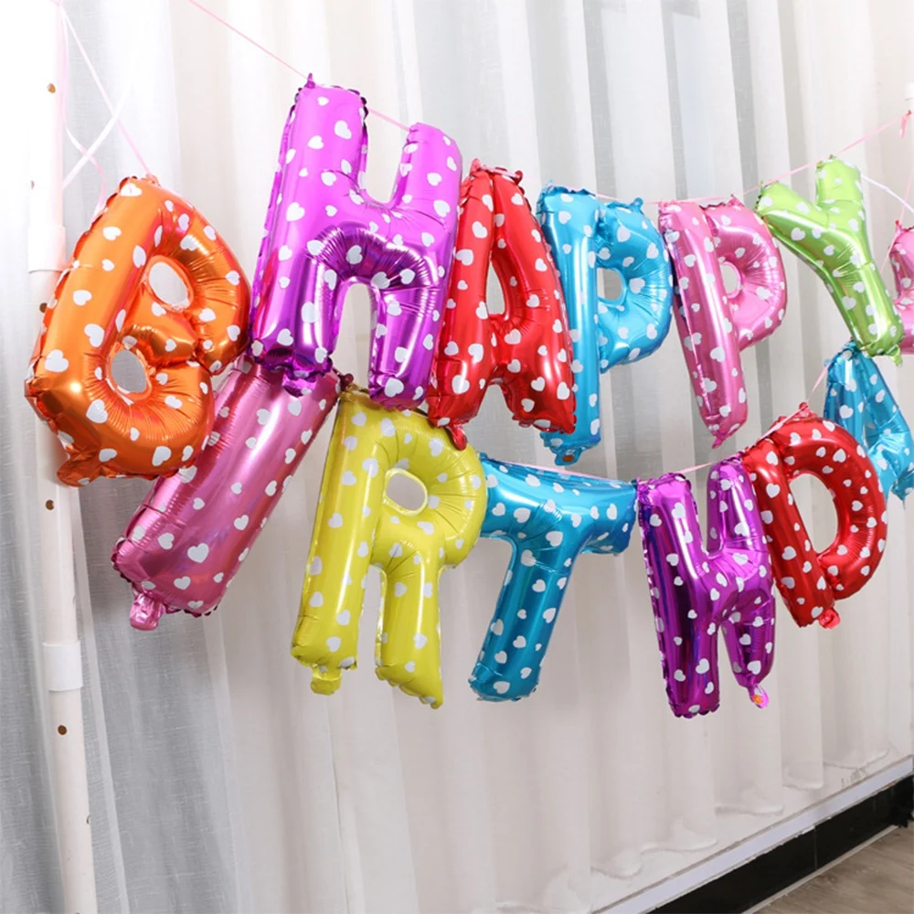 HAPPY BIRTHDAY Aluminum Foil Balloon Set Letters Balloons