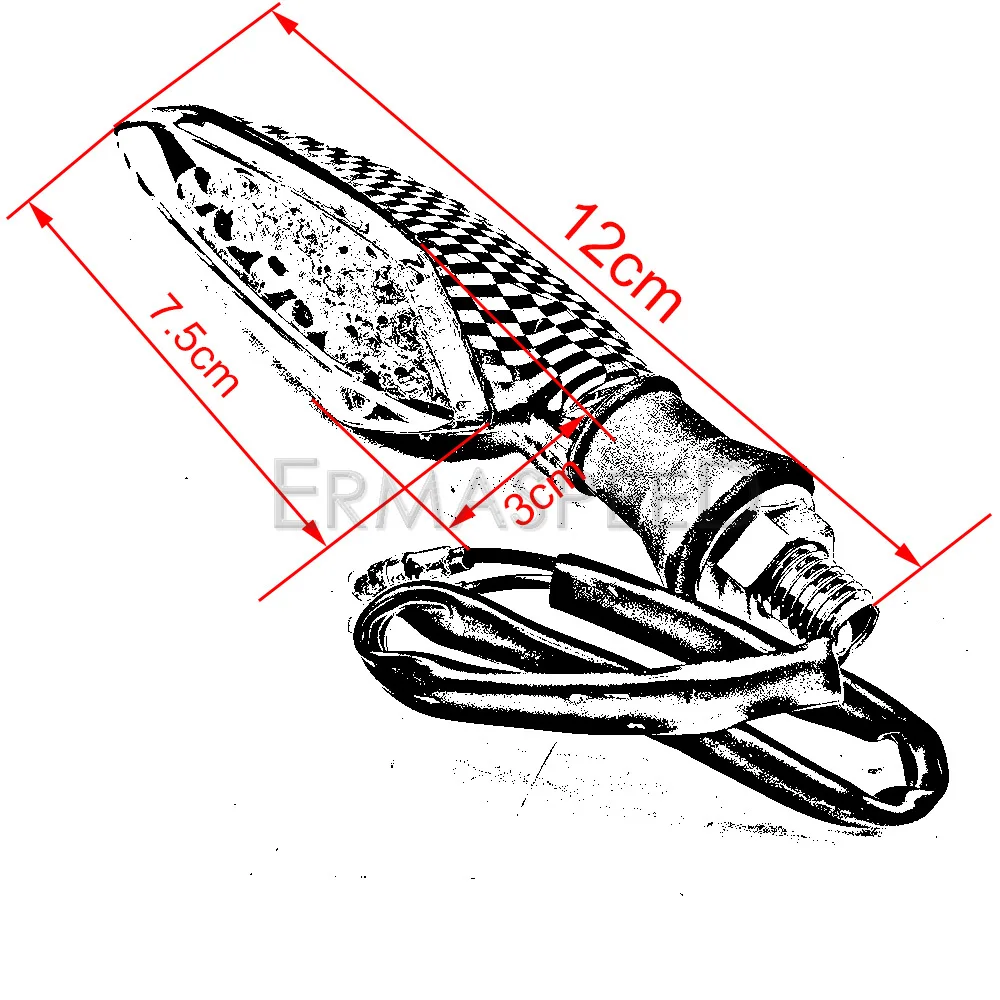 Универсальный мотоциклетный поворотник, лезвие из углеродного волокна, светодиодный Предупреждение, сигнальный фонарь для Benelli Piaggio Honda Yamaha