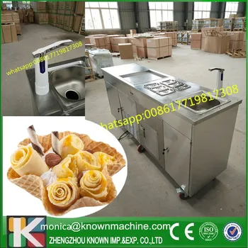 

customized 1+6 frying ice cream roll machine with one sinck and worktable