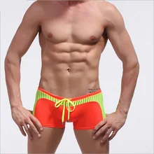 Прозрачный полосатый купальник для мужчин плавки для плавания мужские s плавки для купания гей купальный костюм пляжный Бикини Боксеры Шорты Одежда для ванной