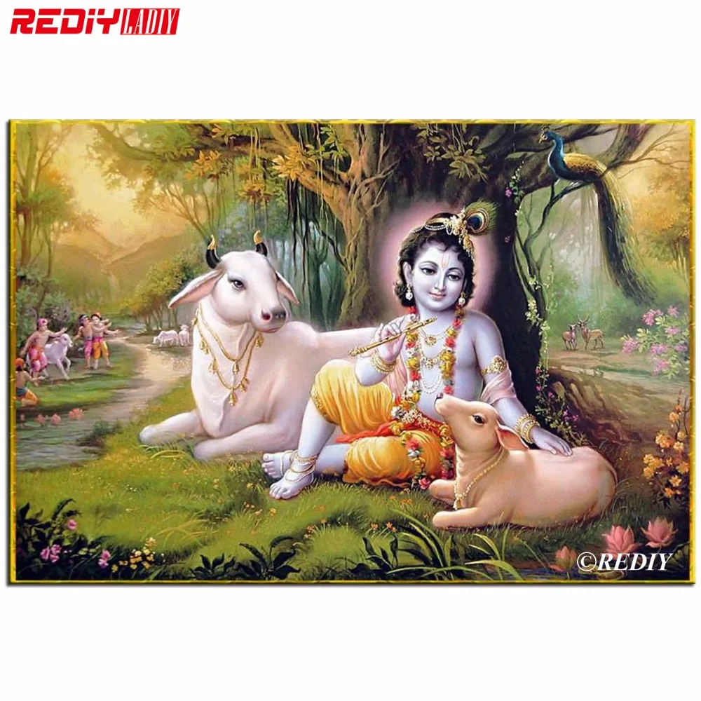 

5D Diamond Embroidery Lord Krishna Diamond Mosaic Painting Beadwork Diamond Pattern Kits For Embroidery Picture Of Rhinestones