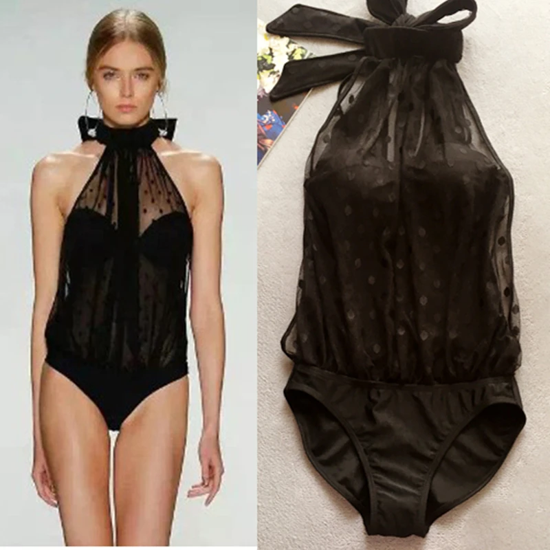 

2017 Rushed Yingfa Swimwear Ladies Of Low-key Luxury To High-end Sexy Retro Perspective Super Thin One-piece Wave Island Resort