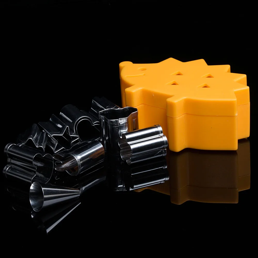 10pcs//set Fruit Biscuit Cookie Ham Stainless Steel Mini Cutter Mold Hedgehog Box