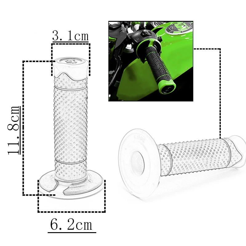 Dirt bike резиновая ручки для Kawasaki Ninja ZX6 ZX6R ZX7R ZX9R ZX12R ZX14R ZX500R имеют Логотип|Ручки