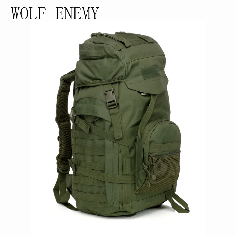 Molle 60L походный рюкзак, тактический военный рюкзак, большой водонепроницаемый рюкзак, камуфляжная походная сумка на плечо - Цвет: Olive Drab