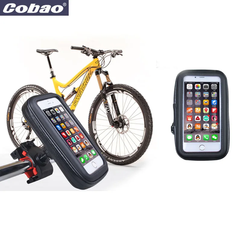 5.5" waterproof bicycle phone holder bag handlebar bike