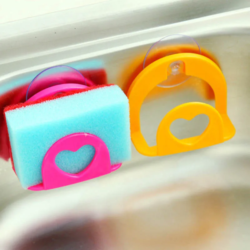

Wall Mount Love Heart Shape Sucker Towel Soap Dish Holders 1 PC Multifunction Sink Rack Kitchen Tools Bathroom Shelf