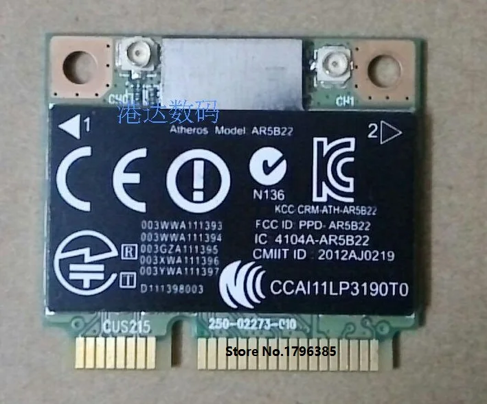 

SSEA Atheros AR5B22 half Mini PCI-E 802.11 a/b/g/n Wireless Card for HP 4340s 4445s 4740s 4540S 2170p 676786-001 Free shipping
