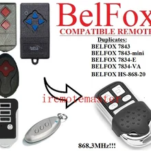 BELFOX 7843 BELFOX 7843-mini, 7834-E, 7834-VA, HS-868-20 Замена гаражной двери пульт дистанционного управления 868 МГц